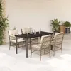 Image de Vidaxl Ensemble Ã Manger De Jardin Avec Coussins 5pcs Beige Poly Rotin