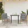 Image de vidaXL Ensemble de bistro 3 pcs coussins mélange beige résine tressée