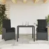 Image de vidaXL Ensemble à manger de jardin avec coussins 3 pcs Noir