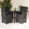 Image de Vidaxl Ensemble Ã Manger De Jardin Coussins 5pcs Noir RÃ©sine TressÃ©e