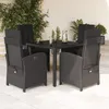 Image de Vidaxl Ensemble Ã Manger De Jardin Coussins 5pcs Noir RÃ©sine TressÃ©e