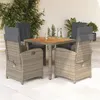 Image de vidaXL Ensemble à manger de jardin 5 pcs coussins gris résine tressée