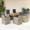 Image de Vidaxl Ensemble Ã Manger De Jardin Et Coussins 7 Pcs Gris Rotin
