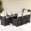 Image de vidaXL Ensemble à manger de jardin 9pcs coussins noir résine tressée