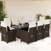 Image de Vidaxl Ensemble Ã Manger De Jardin Et Coussins 9 Pcs Marron Poly Rotin
