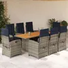 Image de Vidaxl Ensemble Ã Manger De Jardin Et Coussins 9 Pcs Beige Poly Rotin