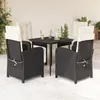 Image de Vidaxl Ensemble Ã Manger De Jardin Coussins 5pcs Noir RÃ©sine TressÃ©e