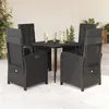 Image de vidaXL Ensemble à manger de jardin coussins 5pcs Noir Résine tressée