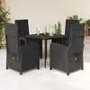 Image de Vidaxl Ensemble Ã Manger De Jardin Coussins 5pcs Noir RÃ©sine TressÃ©e