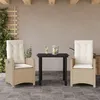Image de Vidaxl Ensemble Ã Manger De Jardin Et Coussins 3 Pcs Beige Poly Rotin