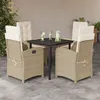 Image de Vidaxl Ensemble Ã Manger De Jardin Avec Coussins 5pcs Beige Poly Rotin