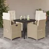 Image de Vidaxl Ensemble Ã Manger De Jardin Avec Coussins 5pcs Beige Poly Rotin