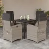 Image de vidaXL Ensemble à manger de jardin et coussins 5 pcs gris clair rotin