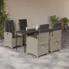 Image de Vidaxl Ensemble Ã Manger De Jardin Et Coussins 5 Pcs Gris Clair Rotin