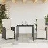 Image de vidaXL Ensemble de bistro 3 pcs avec coussins noir résine tressée