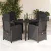 Image de vidaXL Ensemble à manger de jardin coussins 5pcs Noir Résine tressée