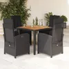 Image de Vidaxl Ensemble Ã Manger De Jardin Coussins 5pcs Noir RÃ©sine TressÃ©e