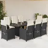 Image de vidaXL Ensemble à manger de jardin 9pcs coussins noir résine tressée