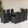 Image de Vidaxl Ensemble Ã Manger De Jardin 9pcs Coussins Noir RÃ©sine TressÃ©e