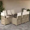 Image de Vidaxl Ensemble Ã Manger De Jardin Et Coussins 9 Pcs Beige Poly Rotin
