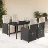 Image de Vidaxl Ensemble Ã Manger De Jardin Coussins 5pcs Noir RÃ©sine TressÃ©e