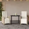 Image de vidaXL Ensemble de bistro 3 pcs avec coussins beige résine tressée