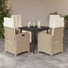 Image de Vidaxl Ensemble Ã Manger De Jardin Avec Coussins 5pcs Beige Poly Rotin