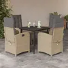 Image de vidaXL Ensemble à manger de jardin avec coussins 5pcs Beige poly rotin