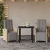 Image de vidaXL Ensemble de bistro 3 pcs avec coussins beige résine tressée