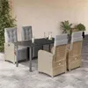 Image de vidaXL Ensemble à manger de jardin avec coussins 5pcs Beige poly rotin