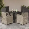 Image de vidaXL Ensemble à manger de jardin et coussins 5 pcs gris clair rotin