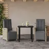 Image de Vidaxl Ensemble De Bistro 3 Pcs Et Coussins Gris Clair RÃ©sine TressÃ©e