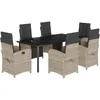Image de Vidaxl Ensemble Ã Manger De Jardin Et Coussins 7 Pcs Gris Clair Rotin