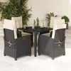 Image de Vidaxl Ensemble Ã Manger De Jardin Coussins 5pcs Noir RÃ©sine TressÃ©e