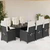 Image de vidaXL Ensemble à manger de jardin 9pcs coussins noir résine tressée