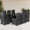 Image de Vidaxl Ensemble Ã Manger De Jardin 9pcs Coussins Noir RÃ©sine TressÃ©e