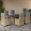 Image de Vidaxl Ensemble Ã Manger De Jardin Coussins 7 Pcs MÃ©lange Beige Rotin