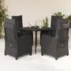 Image de Vidaxl Ensemble Ã Manger De Jardin Coussins 5pcs Noir RÃ©sine TressÃ©e