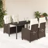 Image de vidaXL Ensemble à manger de jardin 5 pcs et coussins marron poly rotin