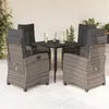 Image de vidaXL Ensemble à manger de jardin 5 pcs coussins gris résine tressée