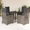Image de vidaXL Ensemble à manger de jardin 5 pcs coussins gris résine tressée