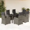 Image de vidaXL Vidaxl Ensemble À Manger De Jardin Et Coussins 7 Pcs Gris Rotin