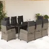 Image de Vidaxl Ensemble Ã Manger De Jardin 9 Pcs Coussins Gris RÃ©sine TressÃ©e