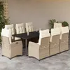 Image de Vidaxl Ensemble Ã Manger De Jardin Et Coussins 9 Pcs Beige Poly Rotin