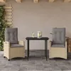 Image de vidaXL Ensemble à manger de jardin et coussins 3 pcs mélange beige