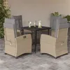 Image de vidaXL Ensemble à manger de jardin coussins 5 pcs mélange beige rotin