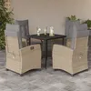 Image de Vidaxl Ensemble Ã Manger De Jardin Coussins 5 Pcs MÃ©lange Beige Rotin