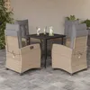 Image de vidaXL Vidaxl Ensemble À Manger De Jardin Coussins 5 Pcs Mélange Beige Rotin