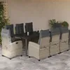 Image de Vidaxl Ensemble Ã Manger De Jardin Et Coussins 9 Pcs Gris Clair Rotin