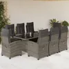 Image de Vidaxl Ensemble Ã Manger De Jardin 9 Pcs Coussins Gris RÃ©sine TressÃ©e